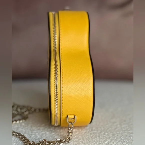 Kate Spade Love Shack mini Mango Ice Yellow, heart Crossbody - Picture 4 of 6